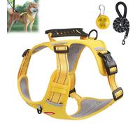 Chewie Cozy Harness, Adjustable Chewie No Pull Dog Harness with Leash Set, Reflective Comfortable Pet Chest for Small Medium Large Dogs (Yellow, XL)