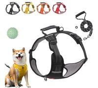 Chewie Cozy Harness, Adjustable No Pull Getchewie Dog Harness, Breathable & Comfortable Dog Vest Reflective at Night (Black, XL)