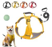 Chewie Cozy Harness, Adjustable No Pull Getchewie Dog Harness, Breathable & Comfortable Dog Vest Reflective at Night (Yellow, M)