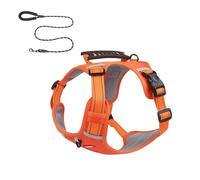Chewie Cozy Harness, Getchewie Dog Harness, Adjustable Comfortable Pet Chest with Reflective, No Choke, No Pull for Small Medium Large Dogs, Easy To Put On And Off (orange,l)