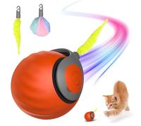 Chewie Rolling Ball, Interactive Cat Toy, Self-Employment, Cat Toy, Electric Automatic Cat Toy, Rolling Ball, Intelligent for Cats, Dogs (Orange)