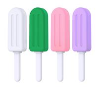Chewies for Invisalign Aligner, CITYWAY 4 PCS Popsicle Silicone Chewies with Grip Handles, for Invisible or Metal Braces Aligner Munchies (Unflavored,Strawberry, Mint, Grape)