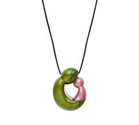 Chewigem Chunky Silicone Teething Necklace for Babies and Moms | Safety Clasp | Teething, Babywearing | Non-Toxic | Washable | Green/Pink | Sensory Aid for Autism, ADHD, SPD, Oral Motor, Anxiety Needs