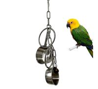 Chewing Bell - Stainless Steel Bird Toy, Swinging Interactive Sound Accessory, Cage Entertainment | for Pet Birds Budgies Parakeets Cockatiels Lovebirds Training Play Exercise Indoor Outdoor Bi