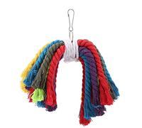 Chewing Toy Colorful Cotton Rope Hanging Bird Toy for Preventing Depression, 9.25" Long Rope for Parrots, Ideal for Bird Cage