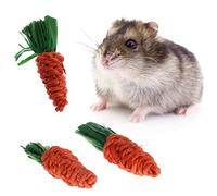 Chewing Toy Rabbit Toothbrush Hamster Chinchilla Hedgehog Playing Tool Toy Safety Relieving Lack of Exercise Stress Relieving Cotton Corn Carrot 3pcs Clever