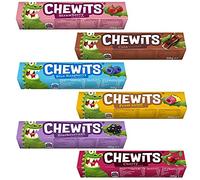 Chewits Cherry, Colla, Strawberry, Blackcurrant, Blueraspberry, Fruit Salad Flavour Sweets - 30g