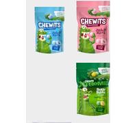 Chewits Sour Apple and Lemon Bites, Strawberry, Blue Raspberry Mix Flavored 3x