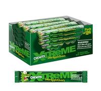 Chewits Sweets - Xtreme Apple Sour Flavour Chewy Sweets Multipack - Bulk Box 24 Sticks Individually Wrapped - Made with Real Fruit Juice - Vegetarian, No Artificial Colours - Classic British Sweet