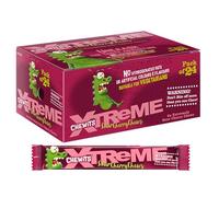 Chewits Sweets - Xtreme Cherry Sour Flavour Chewy Sweets Multipack - Bulk Box 24 Sticks Individually Wrapped - Made with Real Fruit Juice - Vegetarian, No Artificial Colours - Classic British Sweet