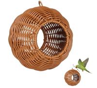 Chewproof Bird Nest for Cage, Nest for Cage, Breeding Nest Made of Imitation Rattan, Woven Shelter Pet House for Sugar Gliders, Ferrets, Canary, Cockatiels (C,14.5 x 17 cm)