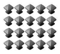 Chewtoyo 1.2 X 1 In Nordic Gray Cabinet Pulls (20 Pcs), Zinc Alloy Square Knobs, Single Hole For Kitchen Cupboard And Wardrobe