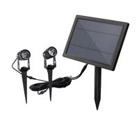 Chewtoyo 1-To-2 Led Solar Powered Spotlight, Warm Yellow Lighting, Ip65 Waterproof, Automatic On/Off, Landscape Decorative Light For Outdoor Patio, Yard, Pathway, And Garden Lawn