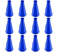 Chewtoyo 12 Pcs Blue Cheer Megaphone, Plastic Cheering Horn with Lanyard, Noisemaker Toys Loudspeaker, Vibrant Sport Event Sound Amplifier, 9.1 x 4.9 in for Game Day, Parties, Rallies