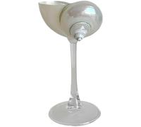 Chewtoyo 2 Pcs Conch Shell Wine Glasses, Natural Polished Sea Snail Flutes, Creative Ocean Themed Stemware for Romantic Table Centerpiece, Wedding Decoration, Birthday Present, 7.9 x 7.1 x 3.5 in