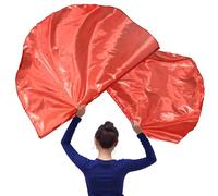 Chewtoyo 2 Pcs Metallic Red Semicircle Worship Flags, 53.5-Inch Adjustable Dance Flags for Stage & Church Performances
