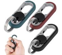 Chewtoyo 3-Pack Men’S Dual Ring Keychains, Zinc Alloy Quick-Release Keychain For Business Use, Anti-Loss Design
