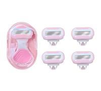 Chewtoyo 6 Pcs 4-Blade Lavender Personal Grooming Device Set for Women, Includes Mini Personal Grooming Device, 4 Refills, Protective Case, Gentle Hair Removal for Legs, Underarms, Delicate Skin