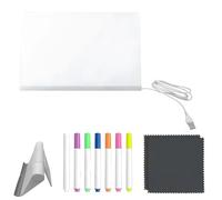 Chewtoyo 7 Color Led Dry Erase Board, 7.9 X 11.8 in, Acrylic Writing Board Set, Quick Dry Markers, Cleaning Cloth and Stand