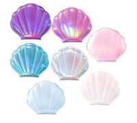 Chewtoyo 7 Pcs Double-Sided Handheld Compact Mirror, Shell Shape Portable Glitter Mini Accessories for Girls