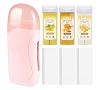 Chewtoyo At-Home 300 Pcs Roll-On Wax Kit For Women, Complete Waxing Set With 3 Flavors, Including Portable Wax Machine, 3 Refills & Strips