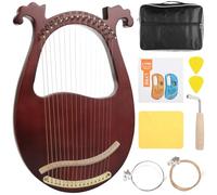 Chewtoyo Beginner'S 16-String Lyre Harp: Mahogany Body, Musical Kit