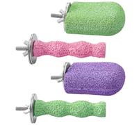 Chewtoyo Birds' Beak Grinding Perfect, Nail Trimming Resin Perches for Parakeets, Unique Four Perches Cage, Non-Slip, Install Easy, Small Ice Cream Bird Perches Plus Large Gourd Set