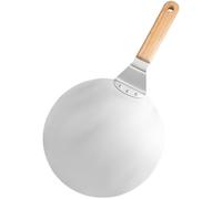 Chewtoyo Cake Lifter, 10 Inch Round Stainless Steel Pizza Peel With Wood Handle, Baking Pizza Spatula And Transfer Shovel, Strong Rivet Connection, 17.5 In Long