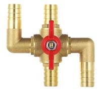 Chewtoyo Car 4-Way Heating Valve, 3/4” Brass Manual Control for Heater Core Bypass and Air Conditioning