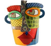 Chewtoyo Colorful Funky Head Planter for Indoor Plants, Abstract Resin Face Planter for Succulents, Artistic Flower Pot