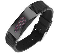 Chewtoyo EMF Bracelet for Men Women, Carbon Fiber Pattern, Stainless Steel and Silicone Wristband, Adjustable Wrist Size, Modern Everyday Style