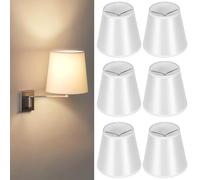 Chewtoyo Lampshade Traditional Chandelier Bulb Lampshade, Elegant Fabric Clip-On, Shade Candle Silk White Lamp, 6 Pcs Fabric, 3.5” Top X 5.5” Bottom X 5.1” Slant Height