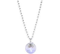 Chewtoyo LED Necklace, Silver Dance Ball Light Up Pendant, 9-Color Color Changing Electronic Flashing Glow Jewelry for Women, 70s Retro Party Festival Style, 3.1 x 3.1 x 3.1 in / 8 x 8 x 8 cm
