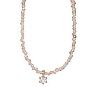 Chewtoyo Moissanite Necklace, 30 Points Moissanite Pendant on 18K Gold Plated Sterling Silver Chain, Zirconia Bead Necklace, Gift Box Included, Ideal for Anniversaries, Christmas, Valentine's Day