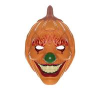 Chewtoyo Realistic Pumpkin Head Mask, Scary Clown For Halloween, Pu Foam Full Head, Cosplay, Carnival Party, Orange 7.1 X 10.8 In