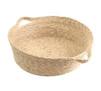 Chewtoyo Small Cat Bed, Breathable Woven Straw Pet Bed, 13.8 X 5.1 in, with Handles, All Season Cat Nest, Cat Basket for Cats Under 7 Lbs