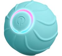 Chewtoyo Smart Interactive Cat Toy Ball for Indoor Cats, 2.36 in / 6 cm Sky Blue Automatic Rolling and Jumping Pet Ball, USB Rechargeable, Hidden Charging Port, Silicone Body for Play