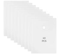 Chewtoyo Snap Closure Clear Document Holders, Frosted Finish, Forty Pack