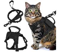 Chewtoyo Tactical Cat Vest Harness, Adjustable with Leash, Control Handle, Soft Mesh Padding for Outdoor Safety