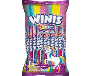 Chewy Candy Swirl | Winis Unicorn |Cotton Candy Flavored | Sharing Size 4.3 Oz Bag - 11 Pieces