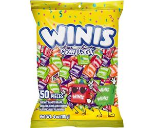Chewy Candy Winis Original Variety Bag - Taffy Candy 50 individually wrapped pieces- Size 4 Oz Bag Assorted Easter Candy Mix