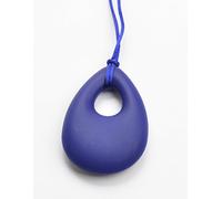 Chewy Necklace Chewelry Autism ADHD Biting Sensory Child Baby Teething Kids, Children and Adults (Navy Blue)