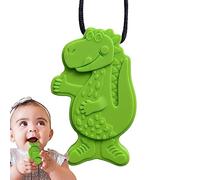 Chewy Necklace | Cute Dinosaur Shape Silicone Teething Necklace | Fidget Toy Chewable Teether, Chewing Necklace for Kids Girls Boys, Sensory Toys