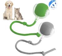 Chewy Viral Rolling Ball, Interactive Dog Smart Ball Toy, Self Rolling Dog Ball with Replacement Rope of Dog & Cat, 360° Smart Automatic Rolling Pet Ball, Electric Rolling Ball Dog & Cat Toy(Gray+Gree