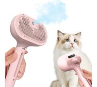 Chewy Viral Steam Brush, Rechargeable Steam Pet Brush for Dogs Cats, Pet Grooming Brushes with Spray, Hair Removal Comb with Steamer, Dog Mist Massage Magic Wand (Pink)