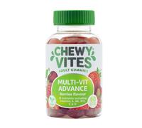 Chewy Vites Adult Multivitamin Advance, 60 Multivitamin Gummies, 12 Essential Nutrients, 2 Months Supply, Real Fruit Juice, Vegan, Berries Flavour