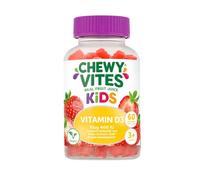 Chewy Vites Kids High Strength Vit D3, 60 Kids Vitamin D Gummies, 10 mcg 400 IU Vitamin D3, 2 Months Supply, Vegan, Real Fruit Juice, Age 3 +, Strawberry Flavour