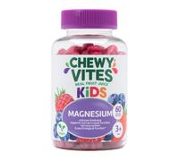 Chewy Vites Kids Magnesium, 2 Months Supply, 60 Kids Vitamins Gummies, 500mg Magnesium Citrate Providing 56mg per Gummy, Real Fruit Juice, Age 3 +, Berries Flavour