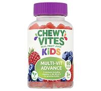 Chewy Vites Kids Multivitamin Advance, 60 Kids Vitamins Gummies, 11 Essential Nutrients, 2 Months Supply, Real Fruit Juice, Vegan, Age 3 +, Blueberry and Raspberry Flavour