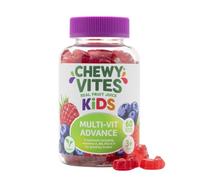 Chewy Vites Kids Multivitamin Advance, 60 Kids Vitamins Gummies, 11 Essential Nutrients, 2 Months Supply, Real Fruit Juice, Vegan, Age 3 +, Blueberry and Raspberry Flavour